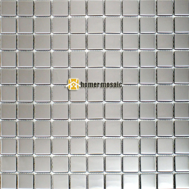 25 мм квадратная форма Глянцевая готовая нержавеющая сталь металлическая мозаика