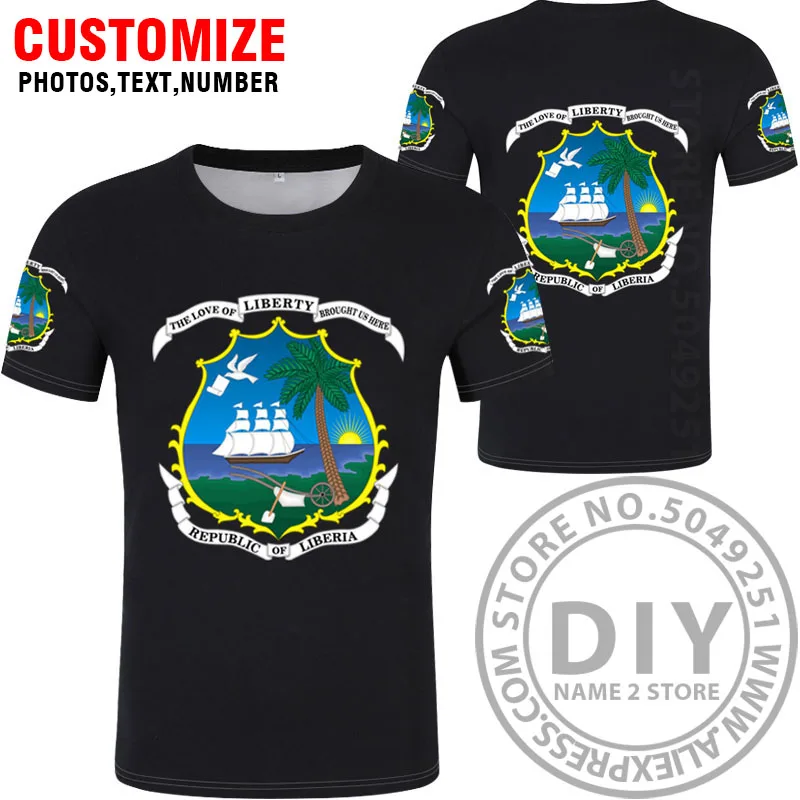 LIBERIA t shirt diy изготовление под заказ имя номер lbr футболка nation flag lr, национальная страна, колледж, одежда с логотипом