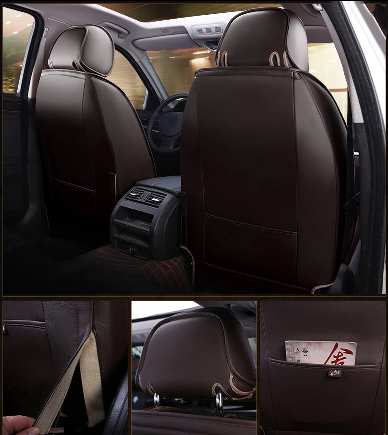 AUSFTORER чехлы из натуральной кожи под заказ для Volkswagen VW EOS 2007-2011 Чехлы для автомобильных сидений передние и задние аксессуары