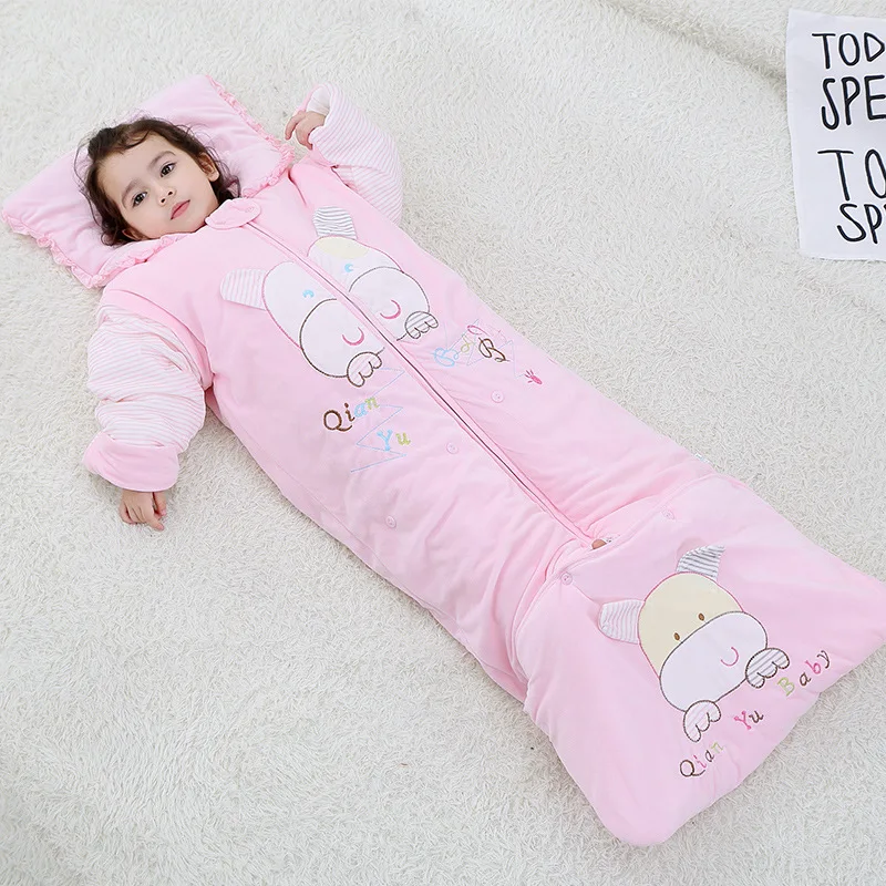 Милый спальный мешок для новорожденных Детские утепленные спальные мешки на