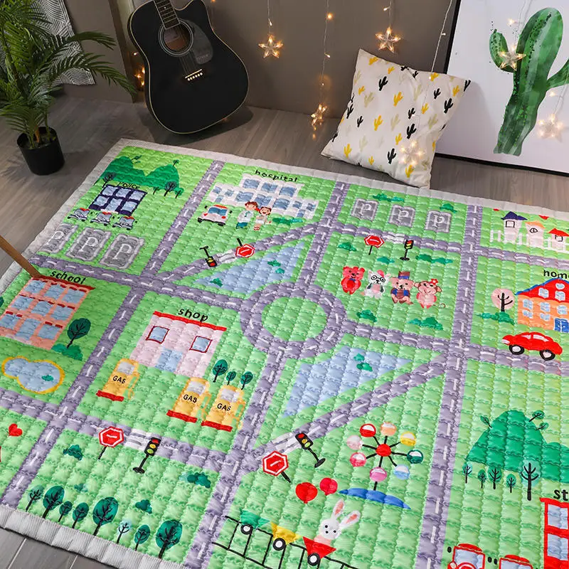 TREENDPOOL детский хлопковый игровой коврик, детский игровой коврик 150x200 см Ludo, машинная стирка, коврики для гостиной/спальни, противоскользящие