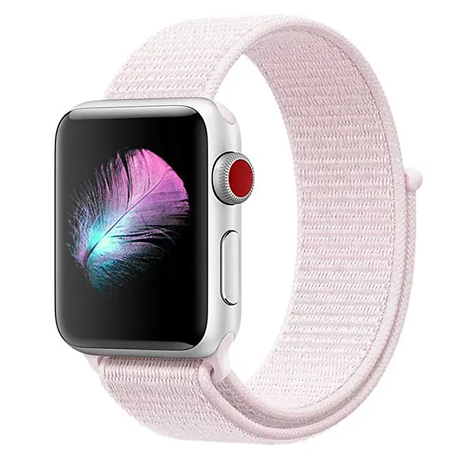 Нейлон тканые запасные браслет ремешок для наручных часов Apple Watch, версии 44/42/40/38 мм дышащий спортивный бесшовный ремешок для наручных часов iWatch серии 4/3/2/1