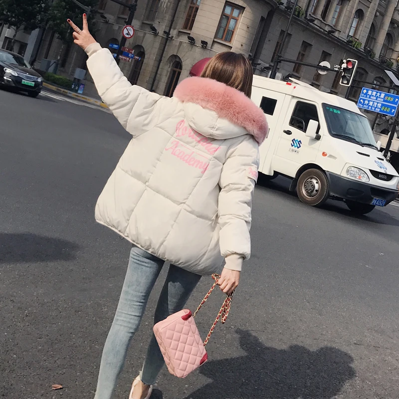 Женская облегающая куртка b зимняя плотная парка с воротником из лисьего меха