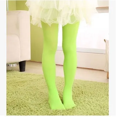 Light Green Новые модные однотонные колготки для девочек Детские эластичные колготки Детские балетные трико детские бархатные колготки ярких цветов - Цвет: Light Green