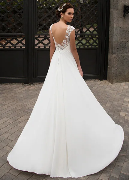 2019 пляжное свадебное платье шифоновое кружевное с открытой спиной Vestido De Novia
