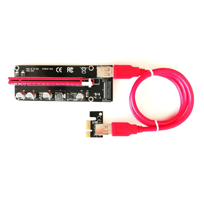 Новинка Райзер VER 011C PCI E PCIe расширитель Express карта Райзера 1x до 16x USB 3 0 кабель SATA 15