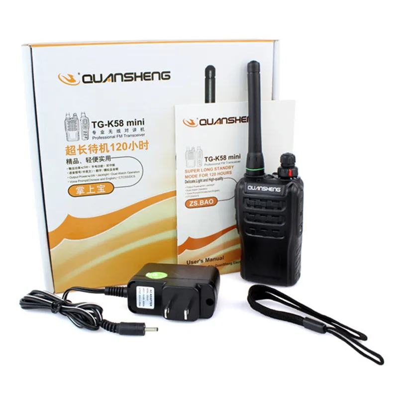 

NEW Black Walkie Talkie Quansheng TG-K58 mini UHF 400-470MHz 16CH Flashlight Channel Scan Monitor Two Way Radio