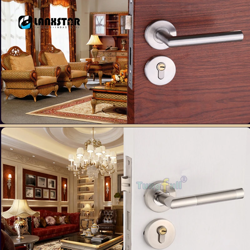 Роскошный Новый стиль входная дверь замок из нержавеющей стали дверная ручка