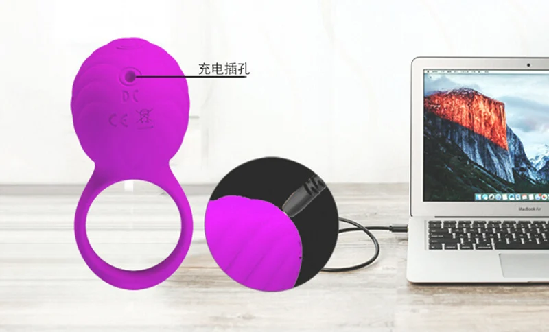 Новинка USB перезаряжаемое вращающееся вибрирующее кольцо на пенис секс-игрушки