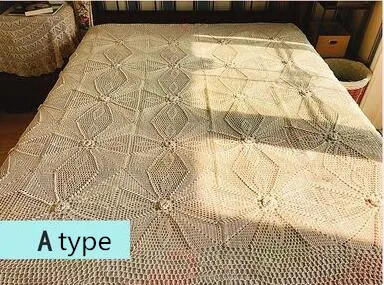 A type beige Покрывало с крючком в стиле патора, покрывало с кружевами и кисточками, постельное белье принцессы - Цвет: A type beige