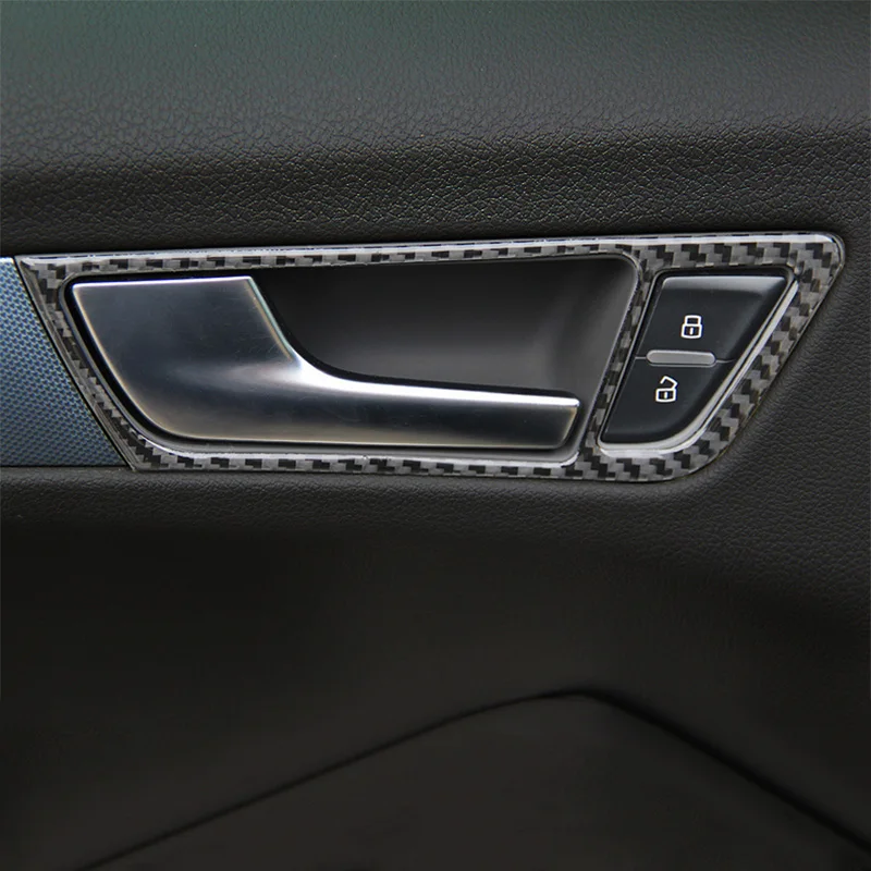 4x100% углеродное волокно внутренняя дверная ручка рамка Крышка отделка для Audi Q5 2009