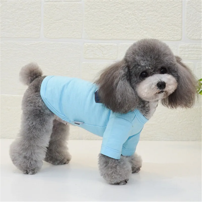 Осенне-весенняя одежда для собаки хлопковая футболка питомца пижамы собак