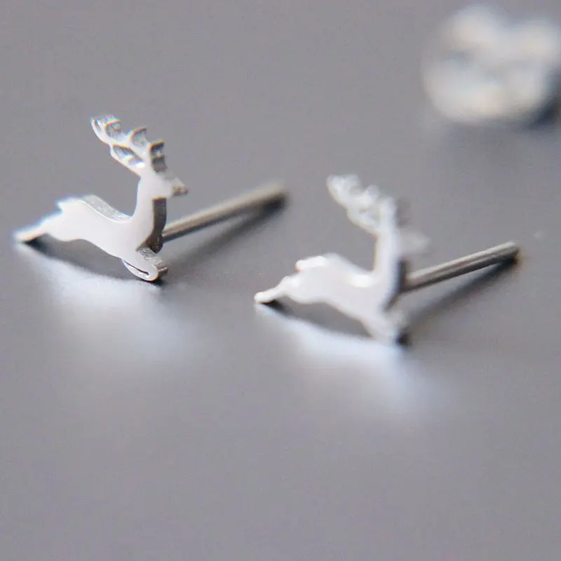 1 пара маленькие серьги олень из нержавеющей стали модные украшения для ушей