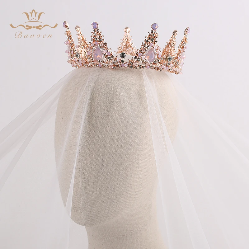 Высококачественные роскошные стразы розовые диадемы свадебные аксессуары для