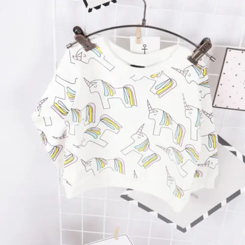 2018 осенне зимняя милая детская теплая Футболка с принтом героями мультфильмов