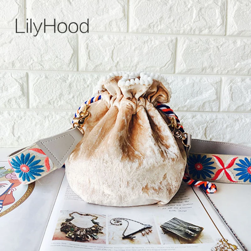 LilyHood 2021 Женская Мини бархатная сумка ручной работы на плечо женская Цыганская