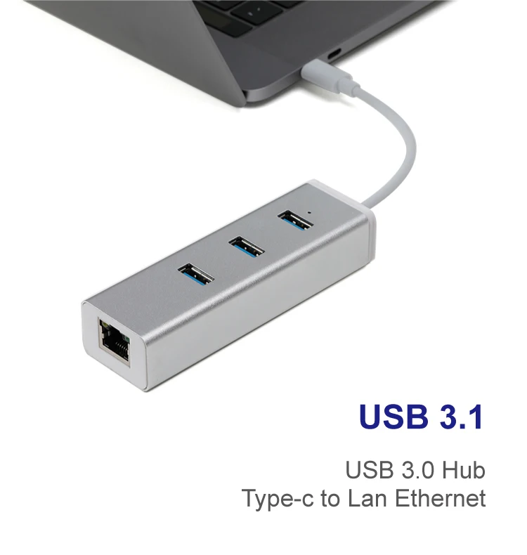 Тип usb с разъемами типа c и USB3.0/RJ45 Ethernet адаптер 100/1000 Мбит/с usb хаб для ноутбуков, таких как Xiaomi/MacBook/huawei