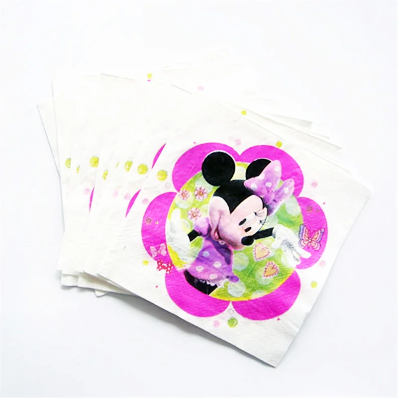 Minnie 20 шт./партия, милые бумажные салфетки для свадьбы и Помолвки на День святого Валентина, вечерние принадлежности - Color: Minnie