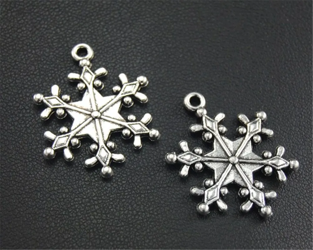 

10pcs Silver Color snowflake Charm Pendant DIY Necklace Bracelet Bangle Findings 20x26mm A1696
