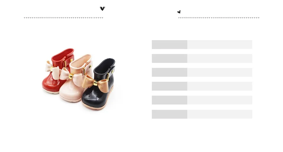 Mini Melissa/стильные резиновые сапоги с бантом; оригинальные сапоги для девочек; Новинка года; прозрачные сандалии для девочек; детские непромокаемые ботинки для малыша из водонепроницаемого материала