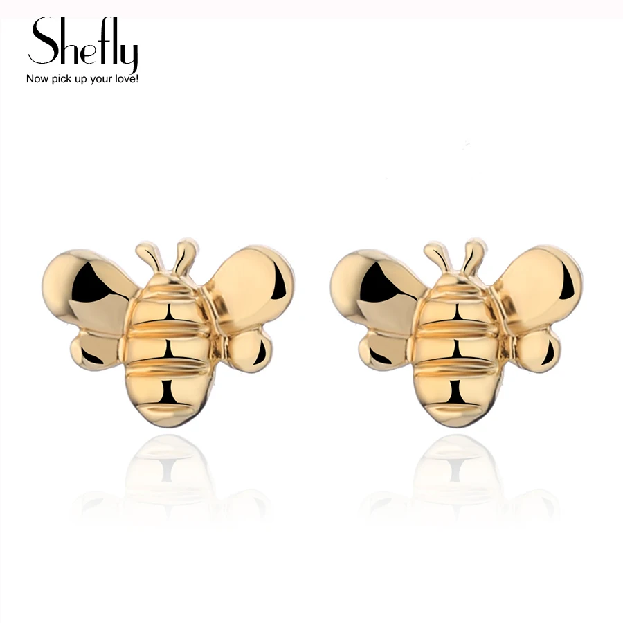 

11.11 Cute Silver Color / Gold Honey Bee Earrings for Women Tiny Fashion Stud Earrings Insect Honey Creative Bee Earrings