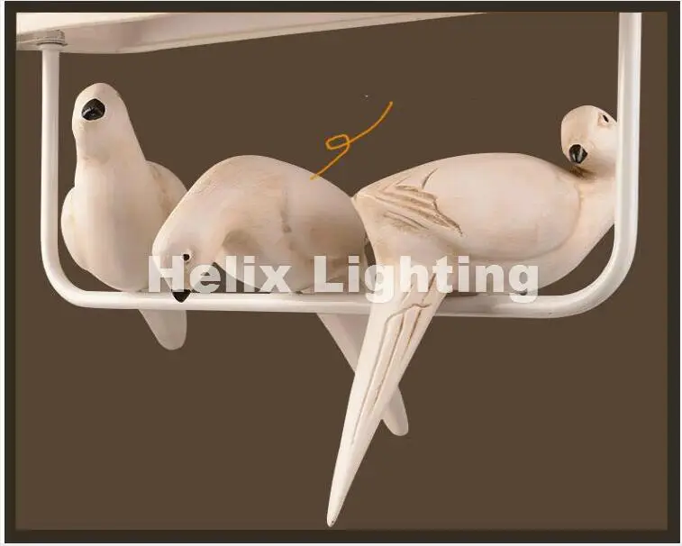 

Newly Nordic Modern Pendant Lamp Bird Lighting European Birds Pendant Vintage Lamp Resin Bird Fabric Lampshade For Bedroom Light