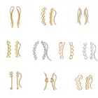 Серьги Todorova в форме листа, в стиле бохо для ползания ушей, свадебные ювелирные изделия, трендовые треугольные серьги-гвоздики в форме сердца, женская бижутерия на Рождество, хороший подарок