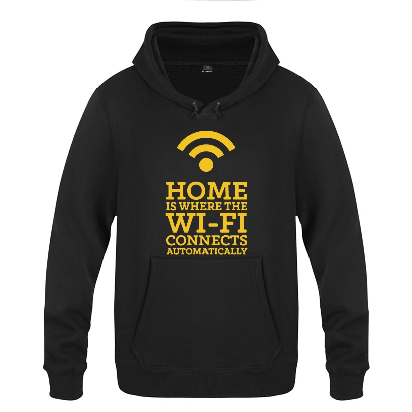 Беспроводной WI-FI личность креативные толстовки Для мужчин 2018 с капюшоном пуловер