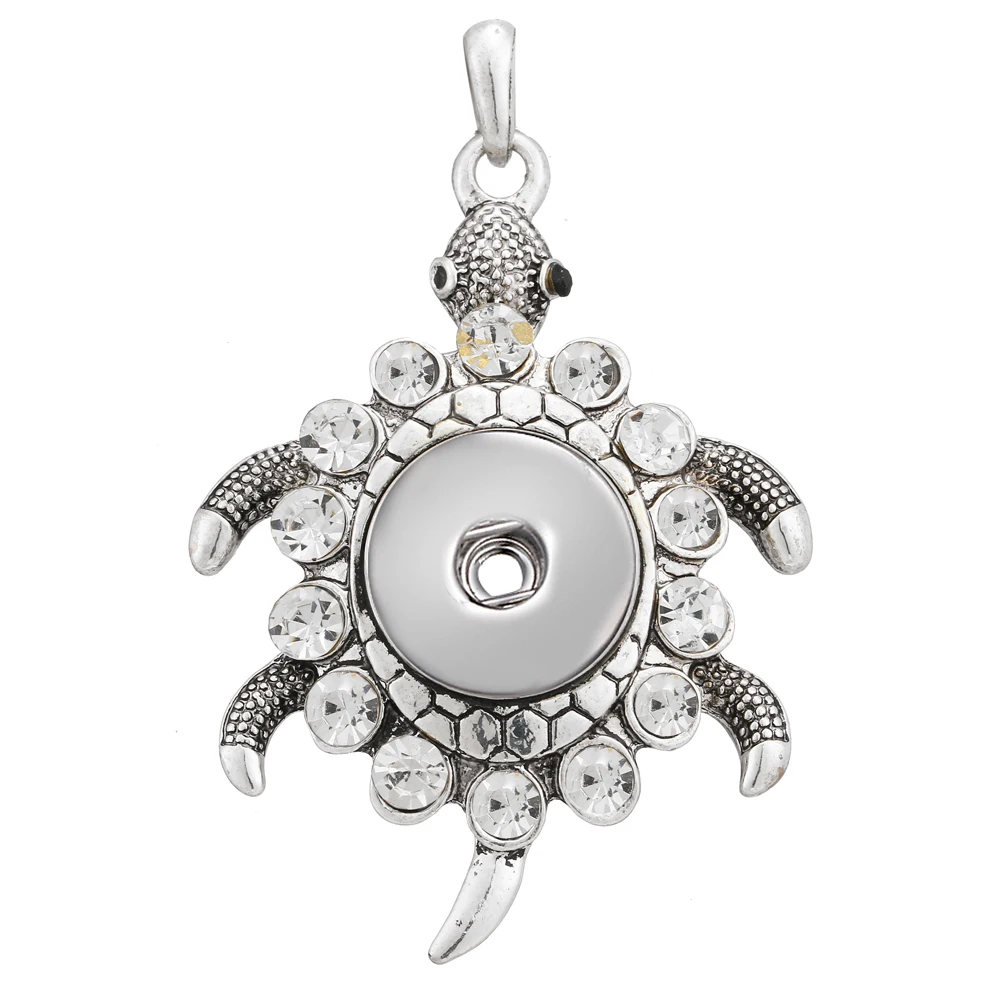 Hot sale Animal turtle silver New flower 18mm Snap Button Jewelry Pendants Necklace Interchangeable Charm For Women Gift | Украшения и