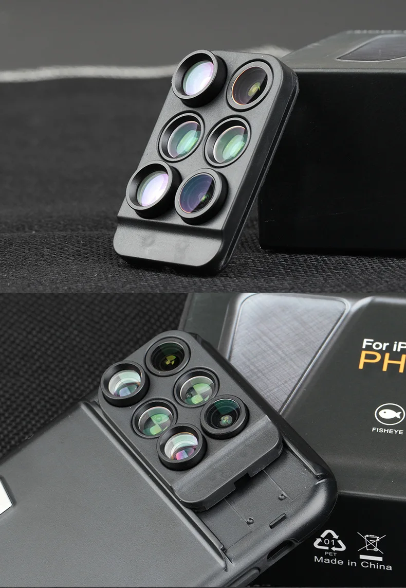 PHOLES 6 в 1 объектив с чехол для iphone X Xs XR Max Макро Рыбий глаз широкоугольный телеобъектив Bluetooth Чехлы для объективов 7 8 Plus
