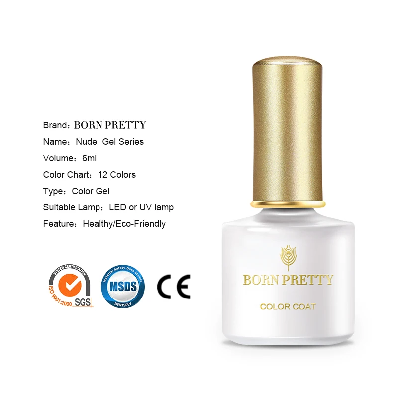 Полуперманентный Гель лак BORN PRETTY 6 мл цветной гель для ногтей цветов дизайна