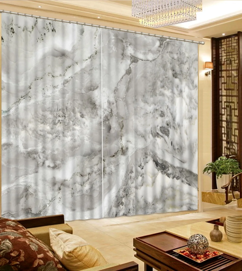 3D Curtain Luxury Blackout Window Curtain Living Room grey curtains Decoration curtains