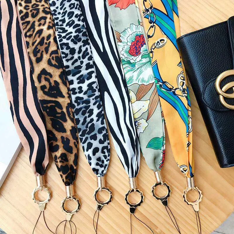 Flower Scarf Lanyard Neck Strap for keys ID Card Mobile Phone Straps Huawei USB Badge Holder DIY Hang Rope Lariat | Мобильные