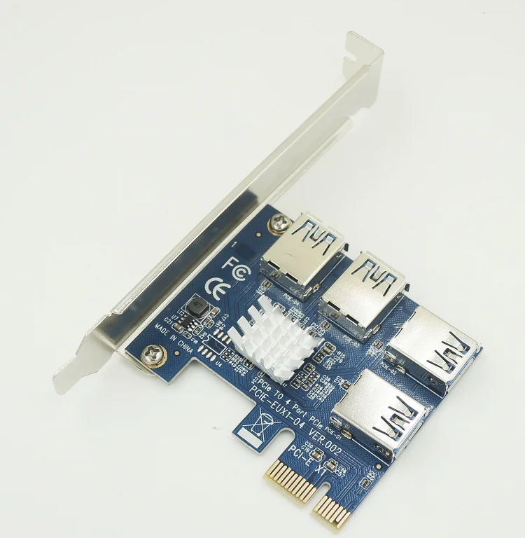 Переходная плата 4 в 1 PCI E переходная Express USB3.0 Rabbet Ethereum Mining ETH 20 шт./лот|pci-e 1x|usb3.0