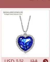 Neoglory, синее сердце со стразами, Висячие серьги для женщин, девушек, друзей, новинка, ювелирные изделия, очаровательные подарки, модные He1