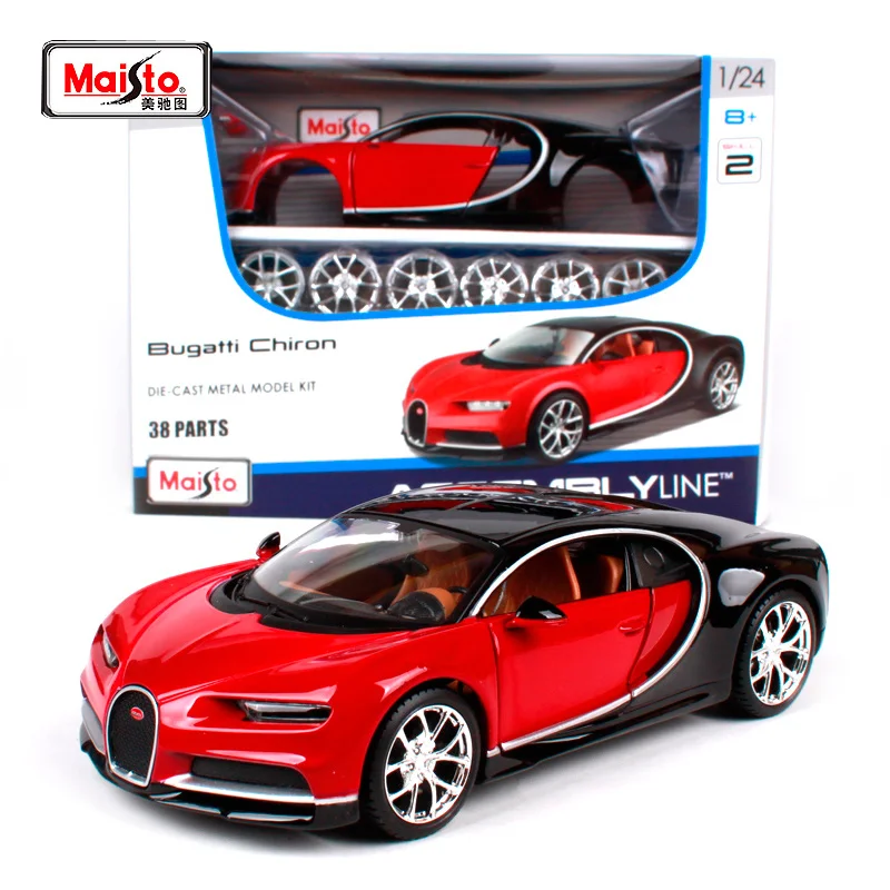 Сборная линия Bugatti Chiron Maisto 1:24 литой автомобиль сделай сам Игрушечная модель
