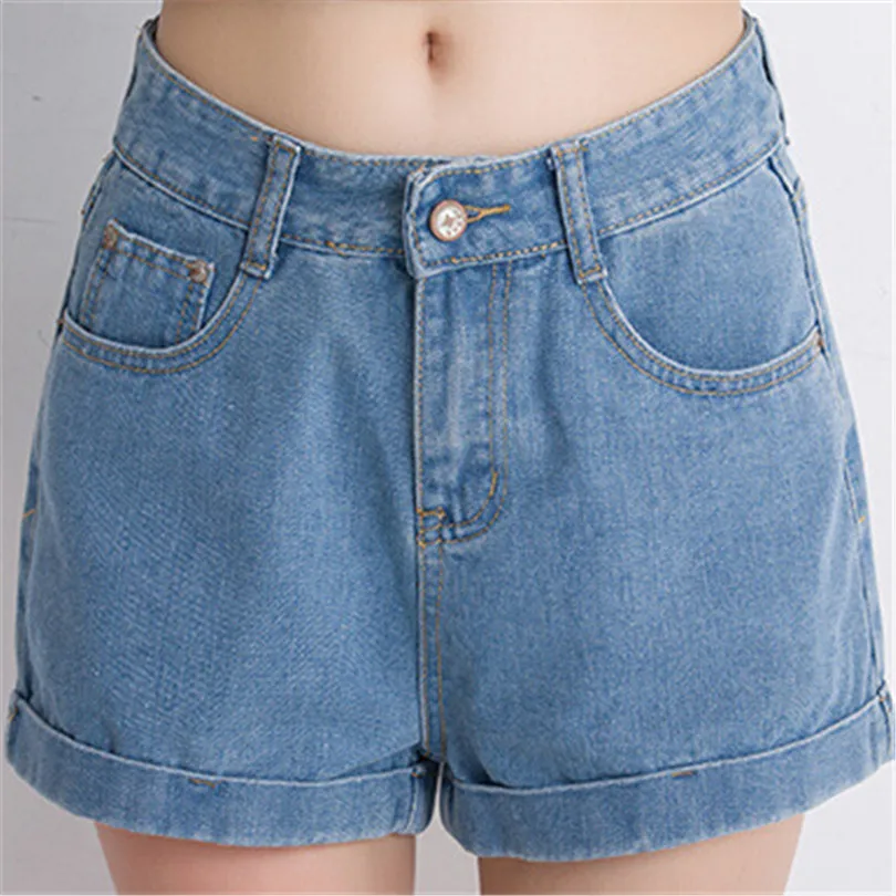 NDUCJSI женские джинсовые шорты классические винтажные с высокой талией синие
