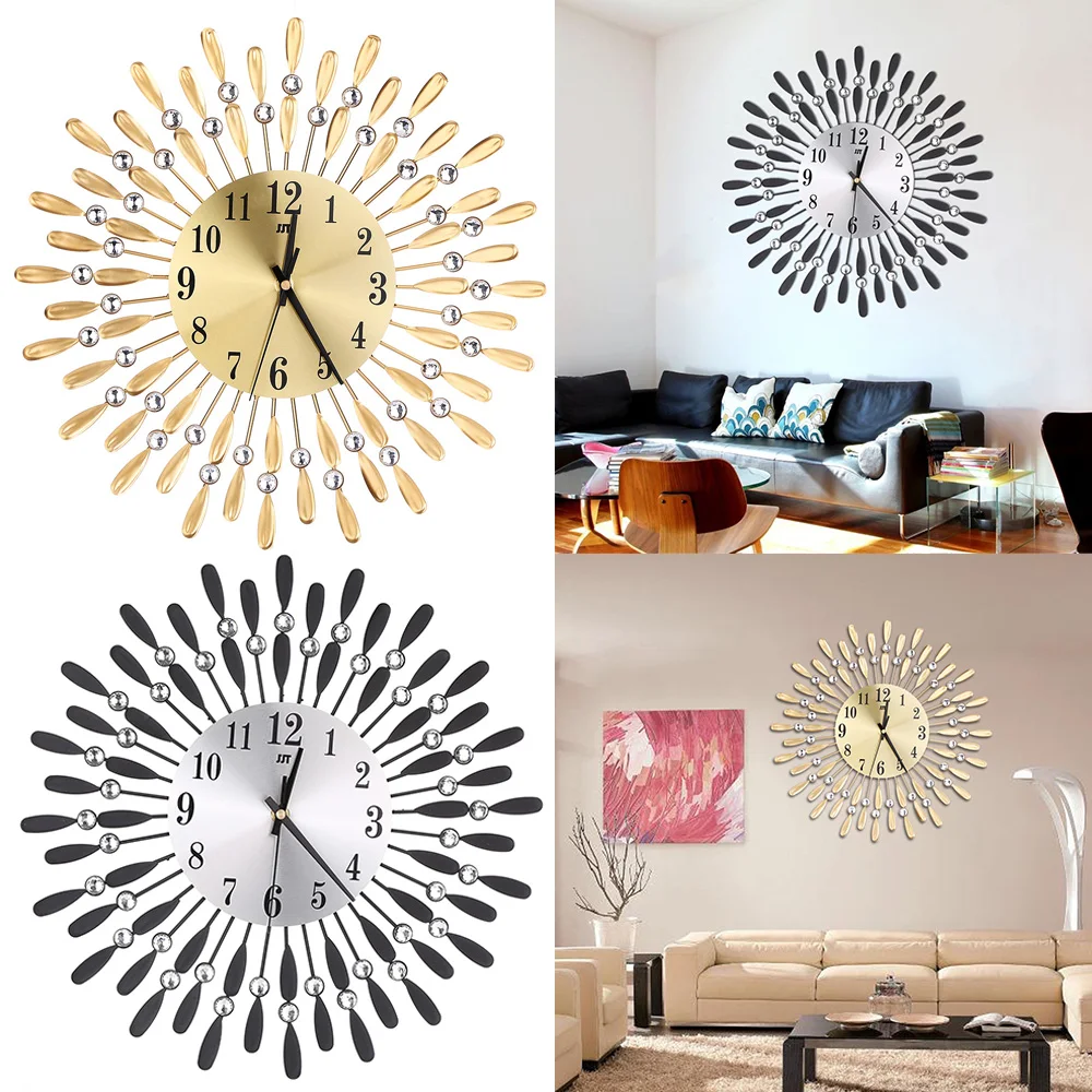 Настенные часы для украшения дома железные большие настенные с алюминиевым