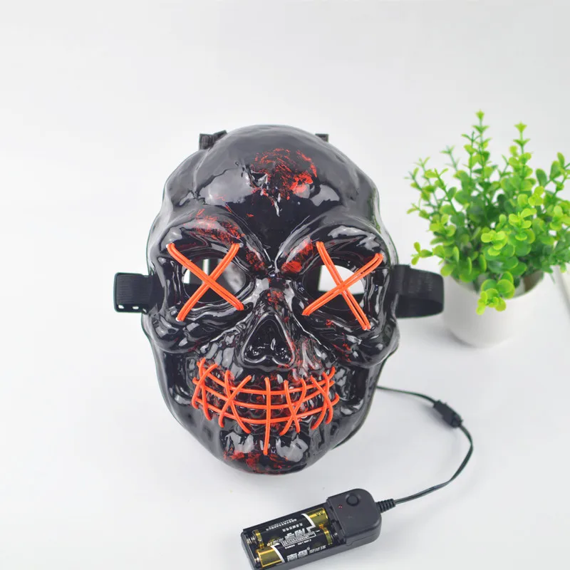 EL маска для Хэллоуина светодиодные маски ужасов светящиеся в темноте 10 видов