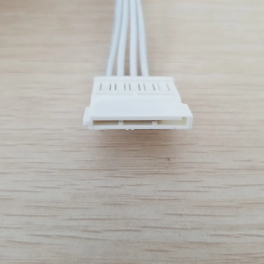 100 шт./лот жесткий диск SATA кабель питания 4Pin IDE Molex до 5 x адаптер сплиттер 18AWG белый