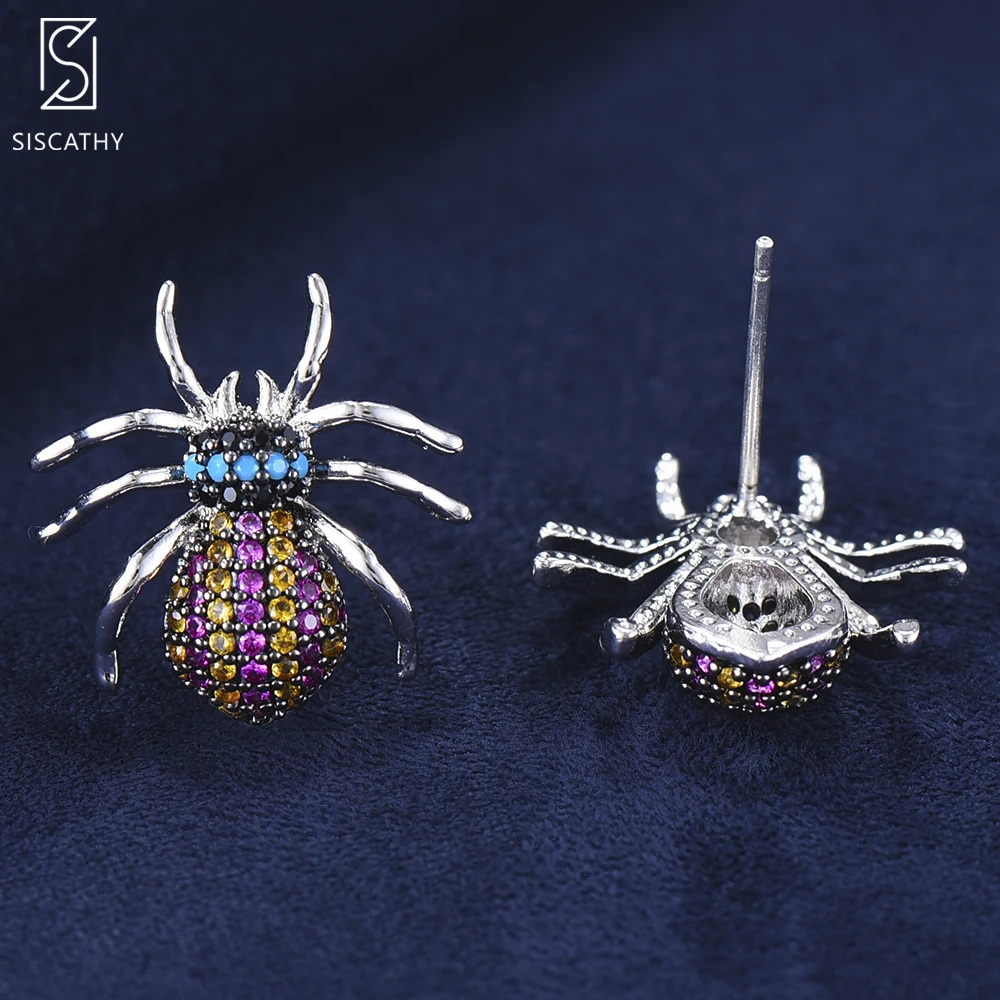 Женские серьги-гвоздики Siscathy уникальные серьги в форме насекомых с фианитом 17 х17