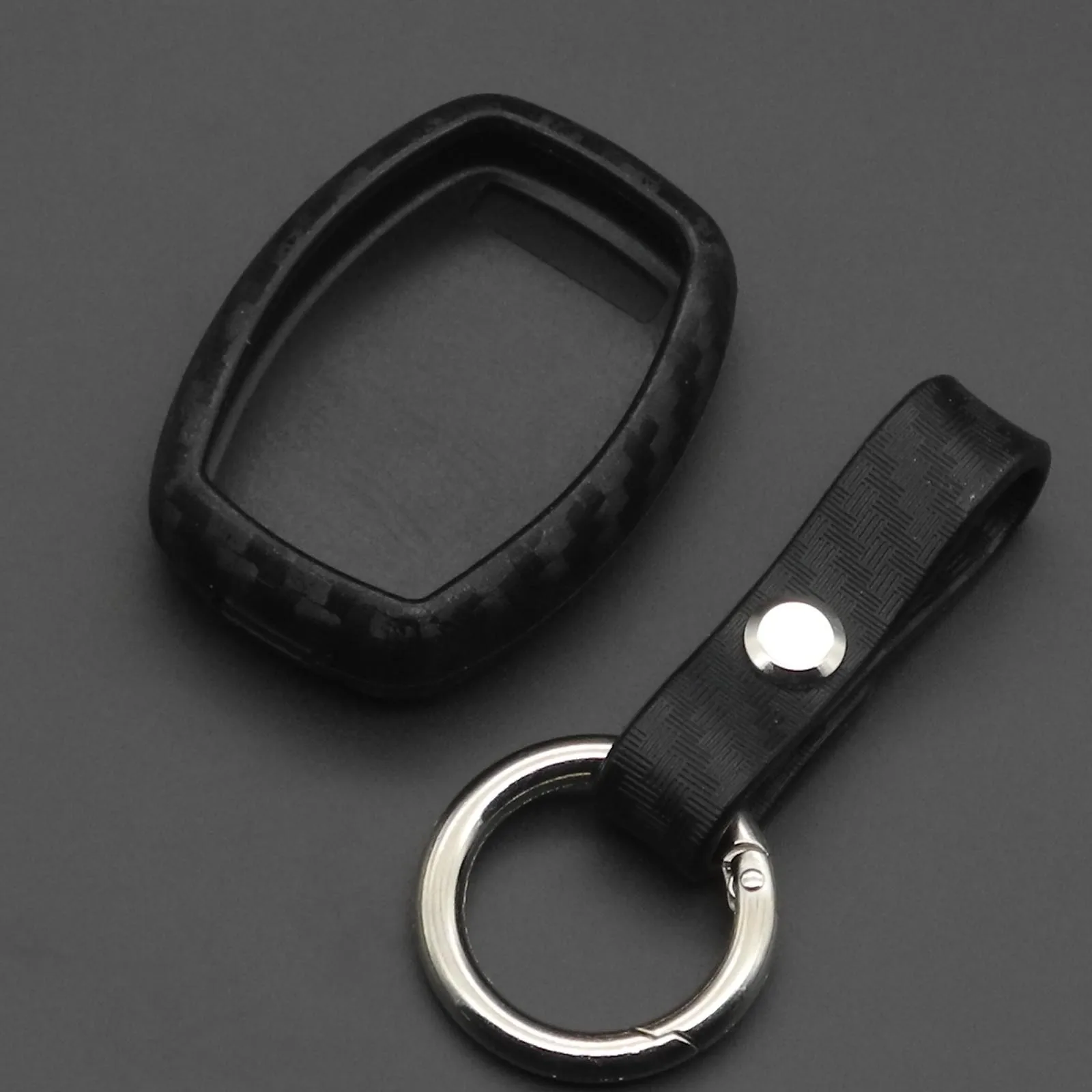 with Keychain Jingyuqin углеродного волокна силиконовый чехол для ключей от машины чехол Брелок для HONDA Accord CRV Pilot Fit 2007 2008 2009 2010-2013 - Название цвета: with Keychain