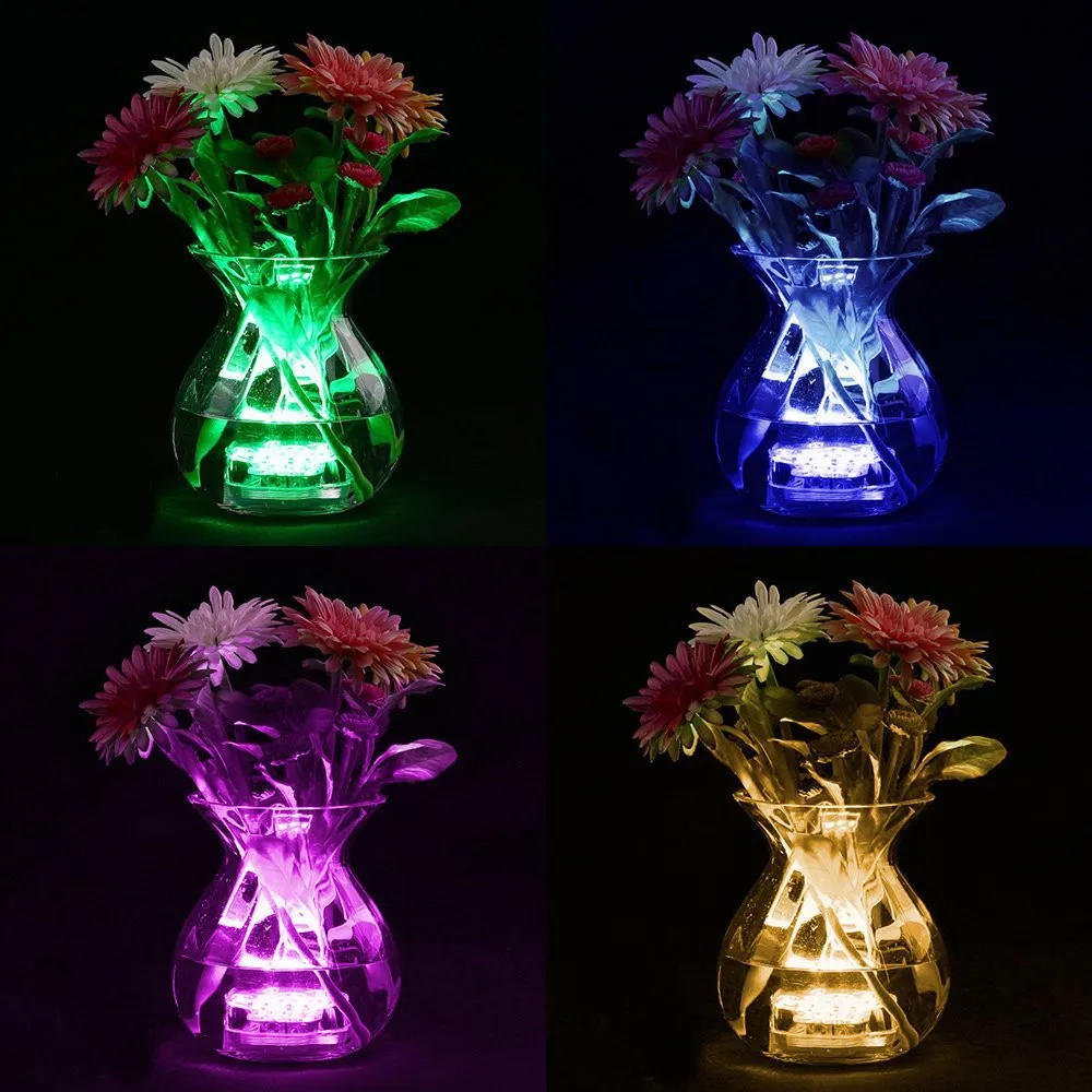 10 светодиодный s RGB погружной светодиодный фонарь для использования под водой светодиодный ночник чайная ваза-лампа аквариум для бассейна свет для сада Weddin