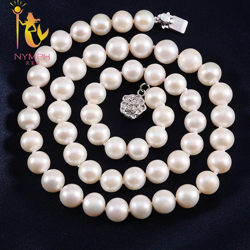 Жемчужное ожерелье [NYMPH] с натуральным пресноводным белым небольшим круглым