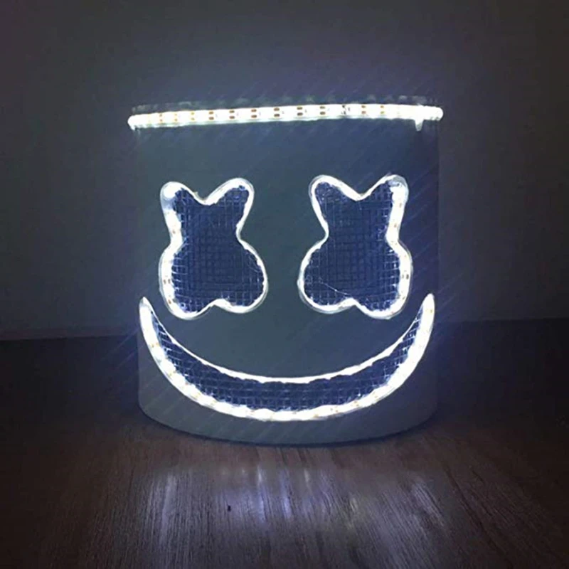 Мульти MarshMello маска диджея Tiesto светодиодный светильник шлем на всю голову Хэллоуин косплей пвх EVA Вечерние Маски