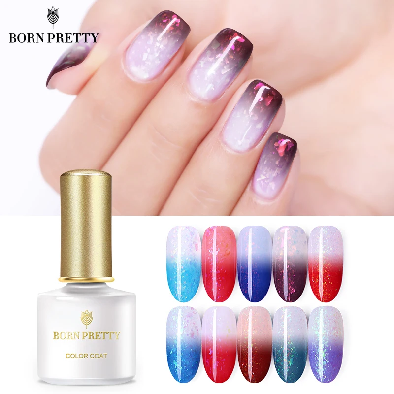 BORN PRETTY Sunlight чувствительный термальный гель для ногтей 6 мл изменение цвета личная
