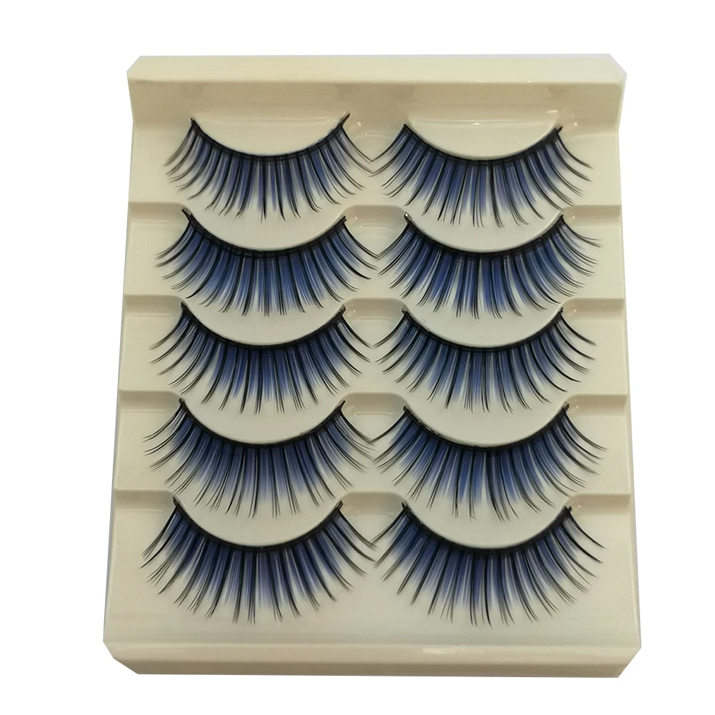 5 пар Модные Цветные накладные ресницы толстые длинные натуральные для
