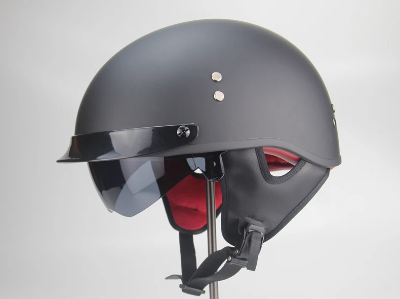 Moto rcycle шлем cascos para moto открытый Половина лица casco moto Винтаж jet capacetes de moto ciclista с двойным объективом