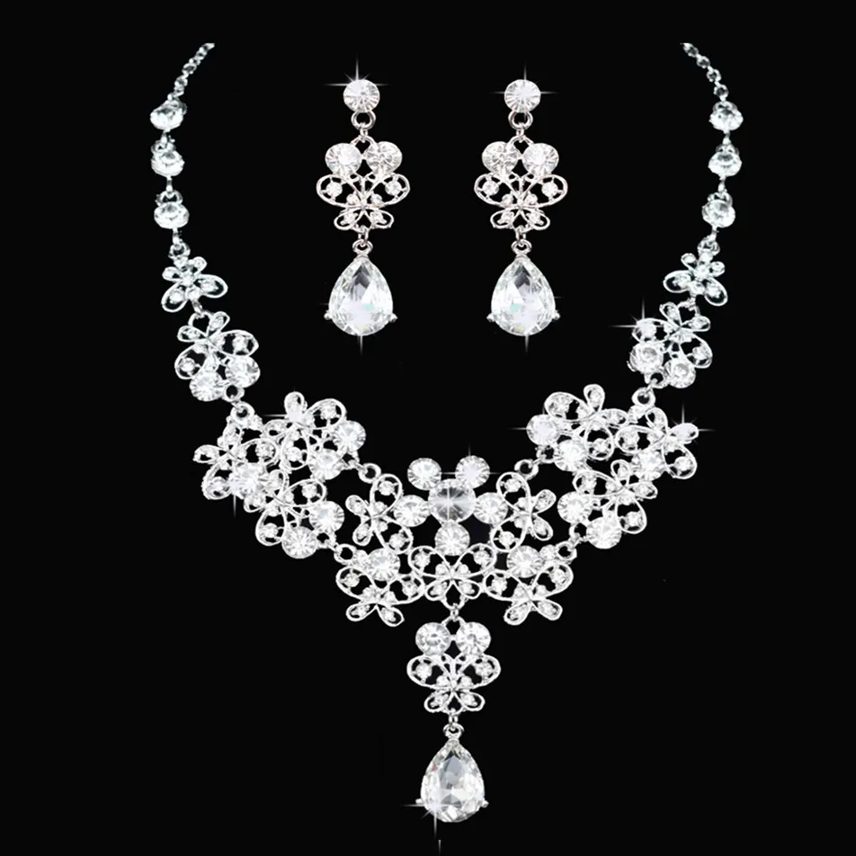Женский праздничный комплект Moda de Cristal Do Casamento Conjuntos De Joias Noiva Tiara Coroa Brinco Colar muchares для