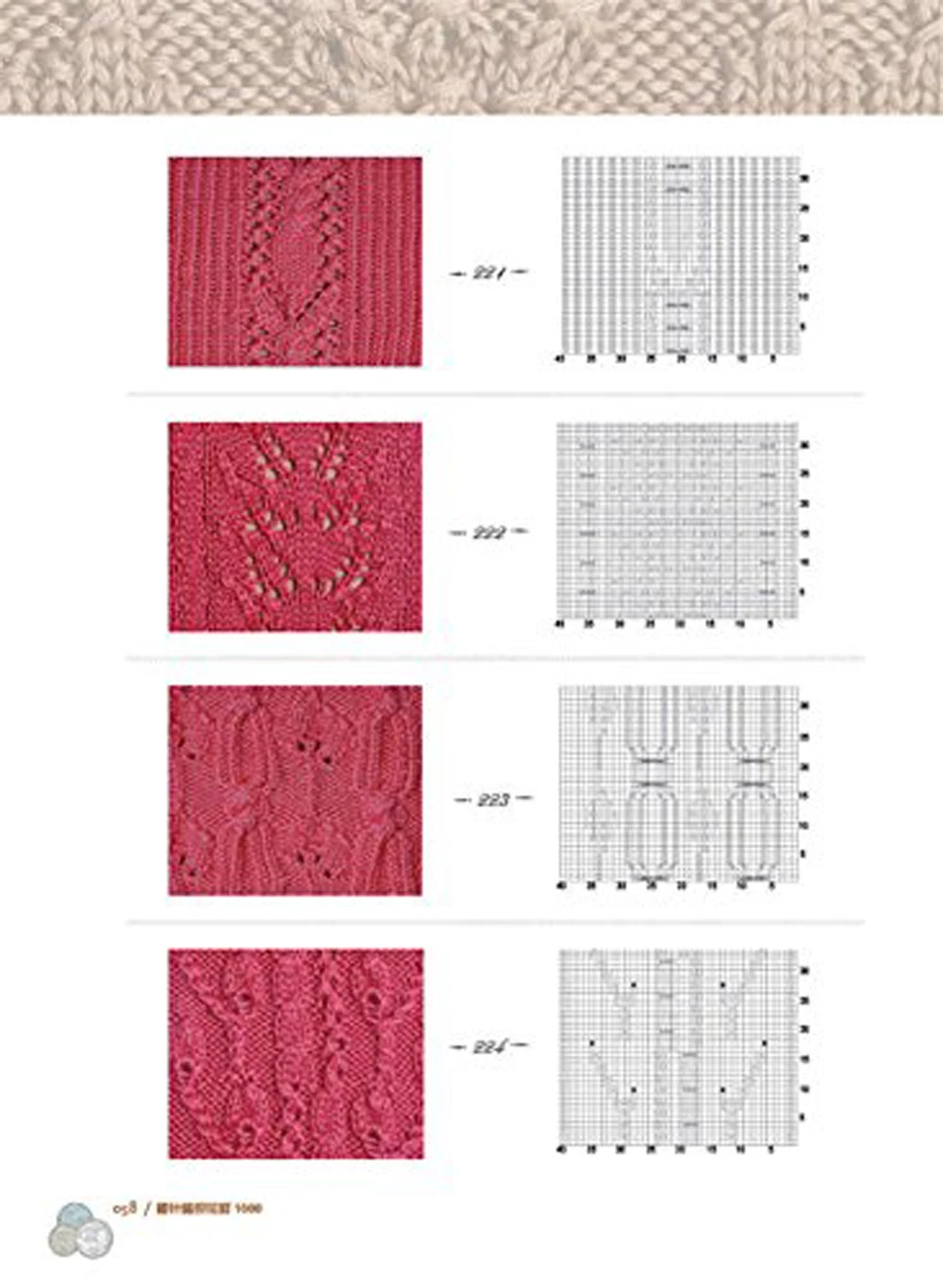 Китайские для вязания книги с 1000 различными узорами |